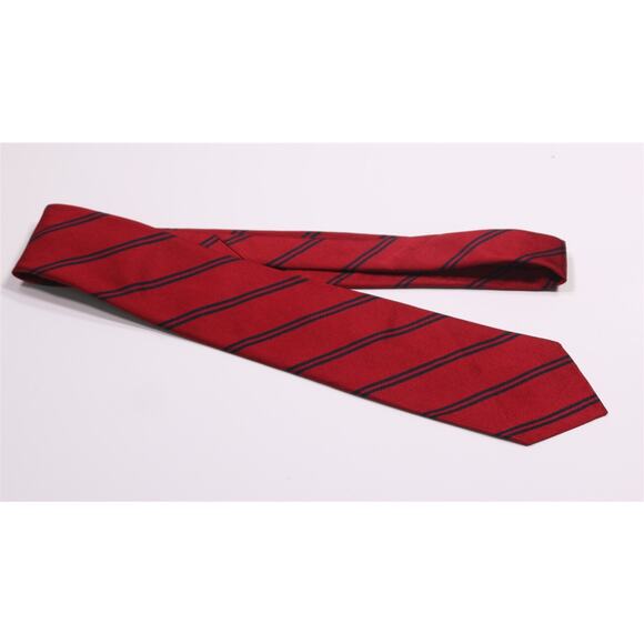 Brooks Brothers BrooksGate Vintage Red Navy Blue Repp Silk Twill Necktie Tie - Picture 2 of 6